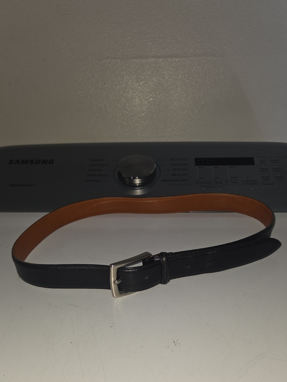 Coach Mens Leather Belt With Brass Square Buckle 34" Brown Black